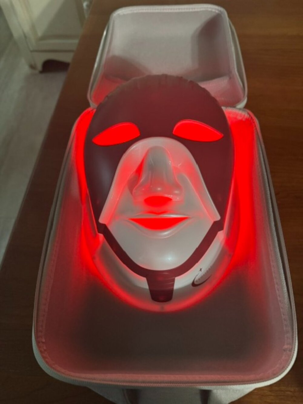 Red light face and neck mask by Cleolight, $150, like new.